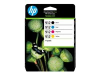 HP 912 Combo Pack - 4-pack - svart, gul, cyan, magenta - original - Officejet - bläckpatron - för Officejet 8010, 8012 6ZC74AE#NE1