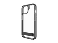 Zagg Santa Cruz - Baksidesskydd för mobiltelefon - fällbart ställ - grafen - svart, transparent - för Apple iPhone 13, 14, 15, 16e 702318191