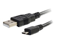C2G 6.6ft USB to Micro B Cable - USB A to Micro USB Cable - USB 2.0 - M/M - USB-kabel - USB (hane) till mikro-USB typ B (hane) - 2 m - svart 27365