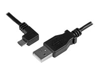 StarTech.com Micro USB-kabel för laddning och synkning M/M - Vänstervinklad Micro USB - 0,05/0,25 mm² - 1 m - USB-kabel - mikro-USB typ B (hane) till USB (hane) - USB 2.0 - 1 m - vänstervinklad kontakt - svart - för P/N: USB2PCARBK, USB2PCARBKS, USBEXTAA10BK, USBEXTAA6BK, USBLT2PCARW, USBUB2PCARB USBAUB1MLA