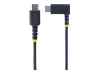 StarTech.com 1ft (30cm) USB C Charging Cable Right Angle, 60W PD 3A, Heavy Duty Fast Charge USB-C Cable, USB 2.0 Type-C, Durable and Rugged Aramid Fiber, S20/iPad/Pixel - High Quality USB Charging Cord (R2CCR-30C-USB-CABLE) - USB-kabel - 24 pin USB-C (hane) rak till 24 pin USB-C (hane) högervinklad - USB 2.0 - 3 A - 30 cm - svart R2CCR-30C-USB-CABLE