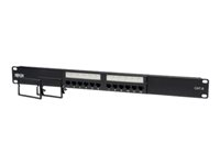 Eaton Tripp Lite Series 12-Port Cat6 Cat5 Patch Panel 568B 110 Punch Down Rackmount RJ45 1URM TAA - Patch-panel - CAT 6 - 1U - 19" - 12 portar N252-012