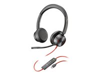Poly Blackwire 8225 - Blackwire 8200 series - headset - på örat - kabelansluten - aktiv brusradering - USB-C - svart - Zoomcertifierad 772K4AA