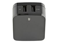 StarTech.com USB-väggladdare med två portar - kraftfull (17 W/3,4 A) - reseladdare (internationell) - Strömadapter - 17 Watt - 3.4 A - 2 utdatakontakter (USB) - svart - för P/N: USBLT1MWS, USBLT2MBR, USBLT2MW, USBLT30CMW, USBLTM1MBK, USBLTM1MWH, VID2VGATV3 USB2PACBK