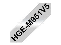 Brother HGE-M951V5 - Svart på silver - Rulle ( 2,4 cm x 8 m) 5 kassett(er) bandlaminat - för P-Touch PT-9500pc, PT-9800PCN; P-Touch R RL-700S HGEM951V5
