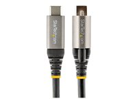 StarTech.com 1 m toppskruvlåsande USB C-kabel 10 Gbit/s - USB 3.1/3.2 Gen 2 Type-C kabel - 100W (5A) Power Delivery-laddning, DP alt-läge - Enkel skruvlåsning - USB-C-kabel ladda/synkronisera - USB-kabel - 24 pin USB-C (hane) rakt/lockande till 24 pin USB-C (hane) rak - USB 3.2 Gen 2 / DisplayPort 1.4 /Thunderbolt 3 - 1 m - stöd för 8K - svart, grå USB31CCTLKV1M