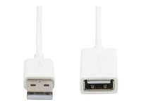 StarTech.com 1m White USB 2.0 Extension Cable Cord - A to A - USB Male to Female Cable - 1x USB A (M), 1x USB A (F) - White, 1 meter (USBEXTPAA1MW) - USB-förlängningskabel - USB (hona) till USB (hane) - USB 2.0 - 1 m - formpressad - vit - för P/N: MSDREADU2OTG, USBEXTPAA2MW, USBEXTPAA3MW, USBPAUB1MW, USBPAUB2MW, USBPAUB50CMW USBEXTPAA1MW
