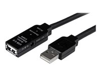 StarTech.com 15 m aktiv USB 2.0-förlängningskabel - M/F - USB-förlängningskabel - USB (hona) till USB (hane) - USB 2.0 - 15 m - aktiv - svart - för P/N: SVA5H2NEUA, UUSBOTG USB2AAEXT15M
