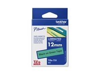Brother TZe-731 - Svart på grön - Rulle (1,2 cm x 8 m) 1 kassett(er) bandlaminat - för Brother PT-D210, D600, H110, P750; P-Touch PT-1005, D450, H110; P-Touch Cube Pro PT-P910 TZE731