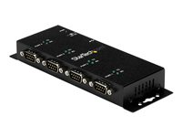StarTech.com USB till DB9 RS232 seriell adapterhubb med 4 portar - Industriell DIN Rail och väggmonterbar - Seriell adapter - USB 2.0 - RS-232 x 4 - svart ICUSB2324I