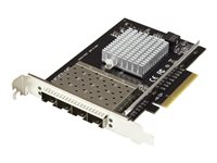 StarTech.com SFP+-servernätverkskort med fyra portar - PCI Express - Intel XL710-chip - Nätverksadapter - PCIe x8 - 10 Gigabit SFP+ x 4 - svart PEX10GSFP4I