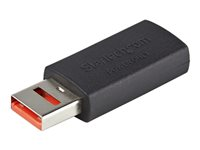 StarTech.com USB-datablockerare för säker laddning - USB-A-adapter (hane till hona) för endast laddning - Ladda utan data/endast strömadapter för telefon/surfplatta - Säker USB-datablockerare - USB-laddningsadapter - USB (endast ström) (hona) till USB (endast ström) (hane) - 5 V - 2.4 A - passiv - svart USBSCHAAMF