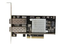 StarTech.com 2-Port 10G Fibernätverkskort med öppen SFP+ - PCIe, Intel Chip - Nätverksadapter - PCIe 2.0 x8 låg profil - 10GbE - 10GBase-LR, 10GBase-SR, 10GBase-LRM - svart - för P/N: BNDTB10GI, BNDTB210GSFP, BNDTB310GNDP, BNDTB410GSFP, BNDTB4M2E1, BNDTBUSB3142 PEX20000SFPI